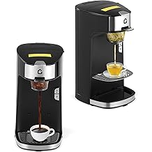 LinTimes Pod Coffee Maker, Single Serve 1300W Machine for Coffee/Hot Cocoa/Tea, Compact Design, Fast 1-Minute Brewing, 6-12 oz Cup Size, Removable Drip Tray, 120V US, Black