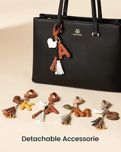 Miniatura 4 de LOVEVOOK Bolsa de mano para computadora portátil para mujer, bolsa de cuero para computadora, monederos grandes, maletín profesional