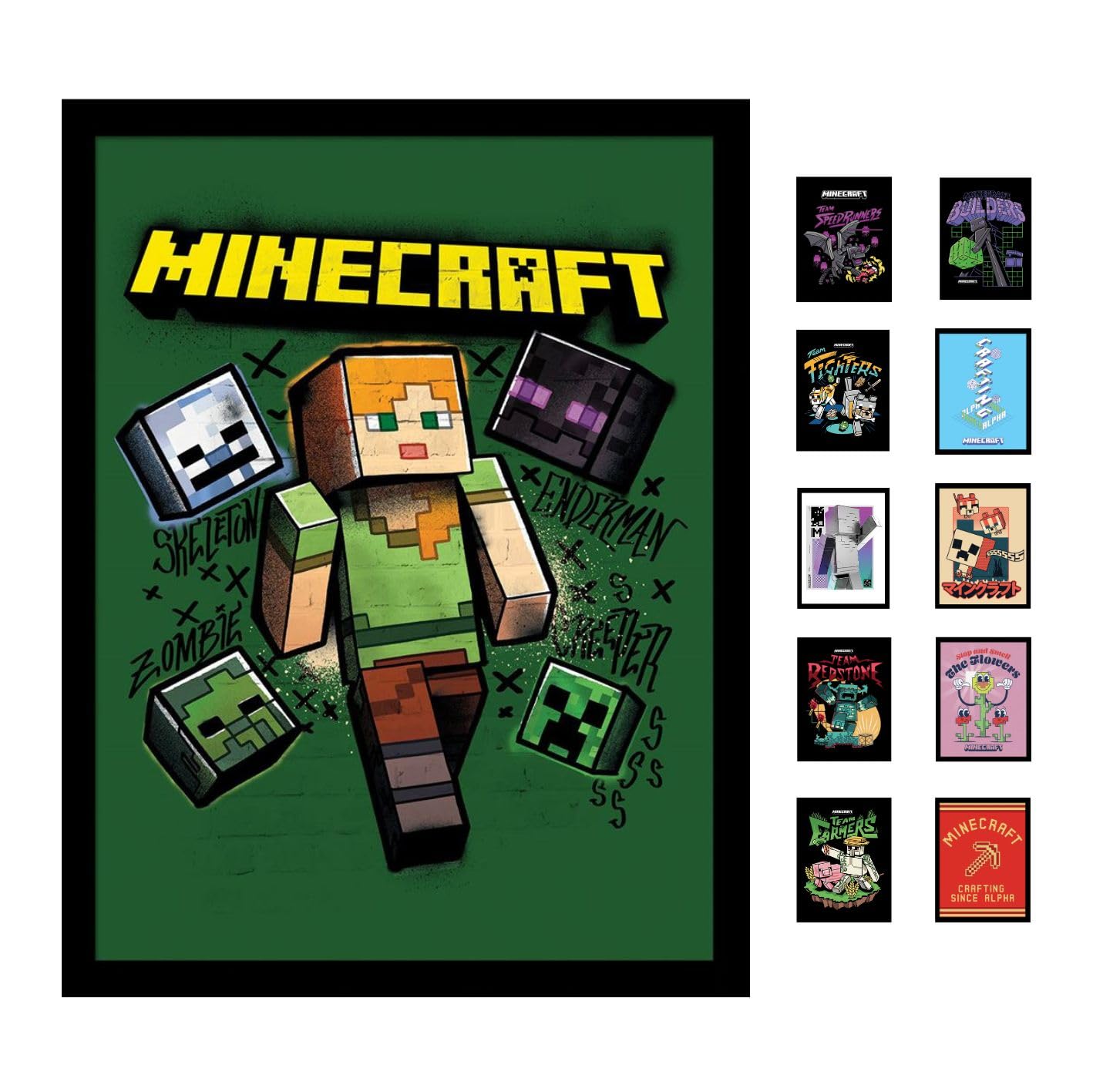 Pyramid International Minecraft (Alex) Collector Print (Framed) 30cm x 40cm - A Stunning Artwork to Enhance Your Collection or Living Space, One Size