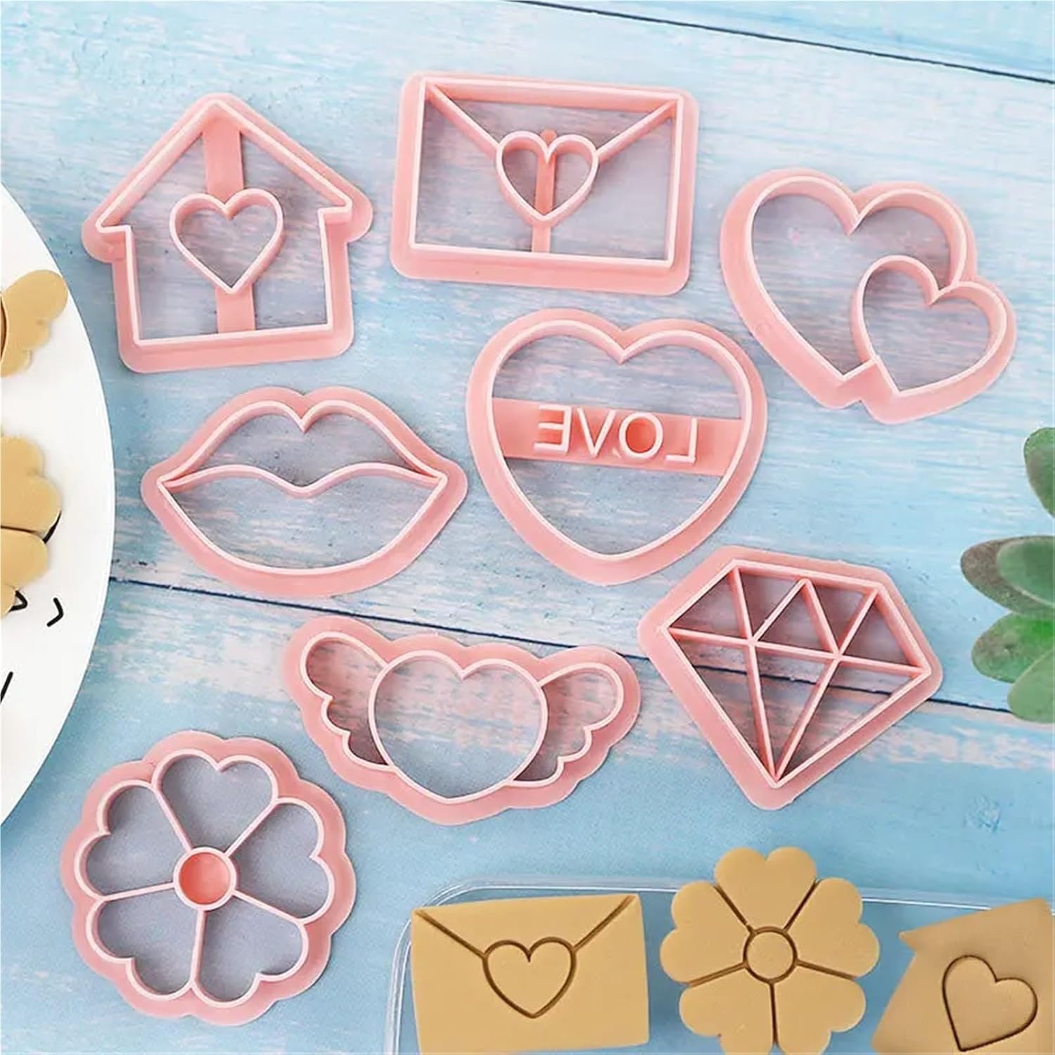 Cutter Biscuit Molds Cookie Mold 8pcs Love Shaped Cookie Cutters Set Baking Pastry Bakeware Tools(16pcs)