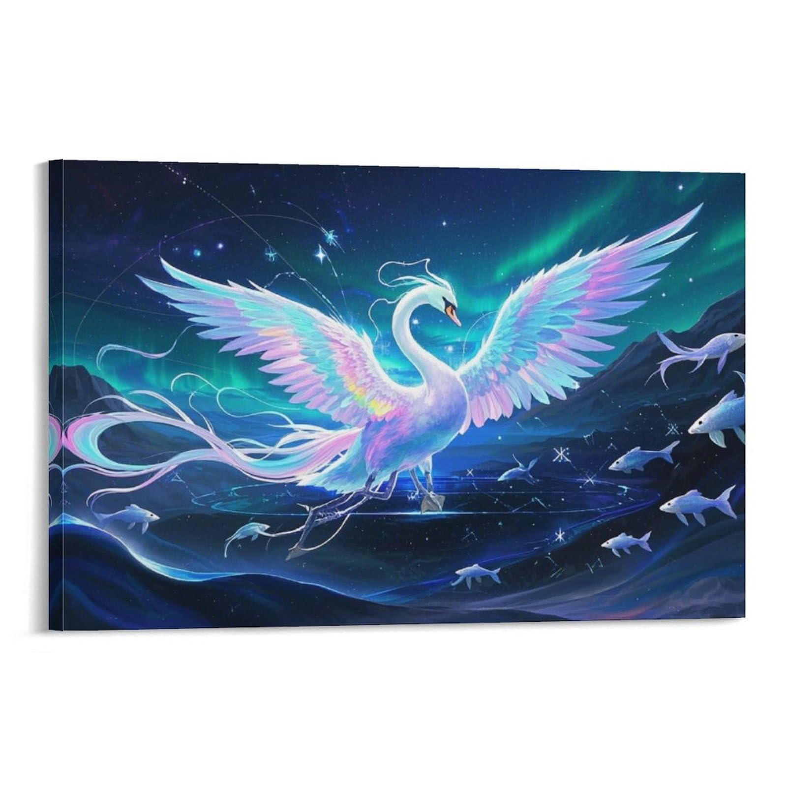 Cygne impression sur toile murale moderne multicolore 40x60