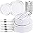 WELLIFE 210 Piece Silver Plastic Dinnerware Set for 30 Guests, Plastic Plates for Party, Include: 30 Dinner Plates, 30 Dessert Plates, 30 Pre Rolled Napkins with Silver Silverware and 30 Silver Cups
