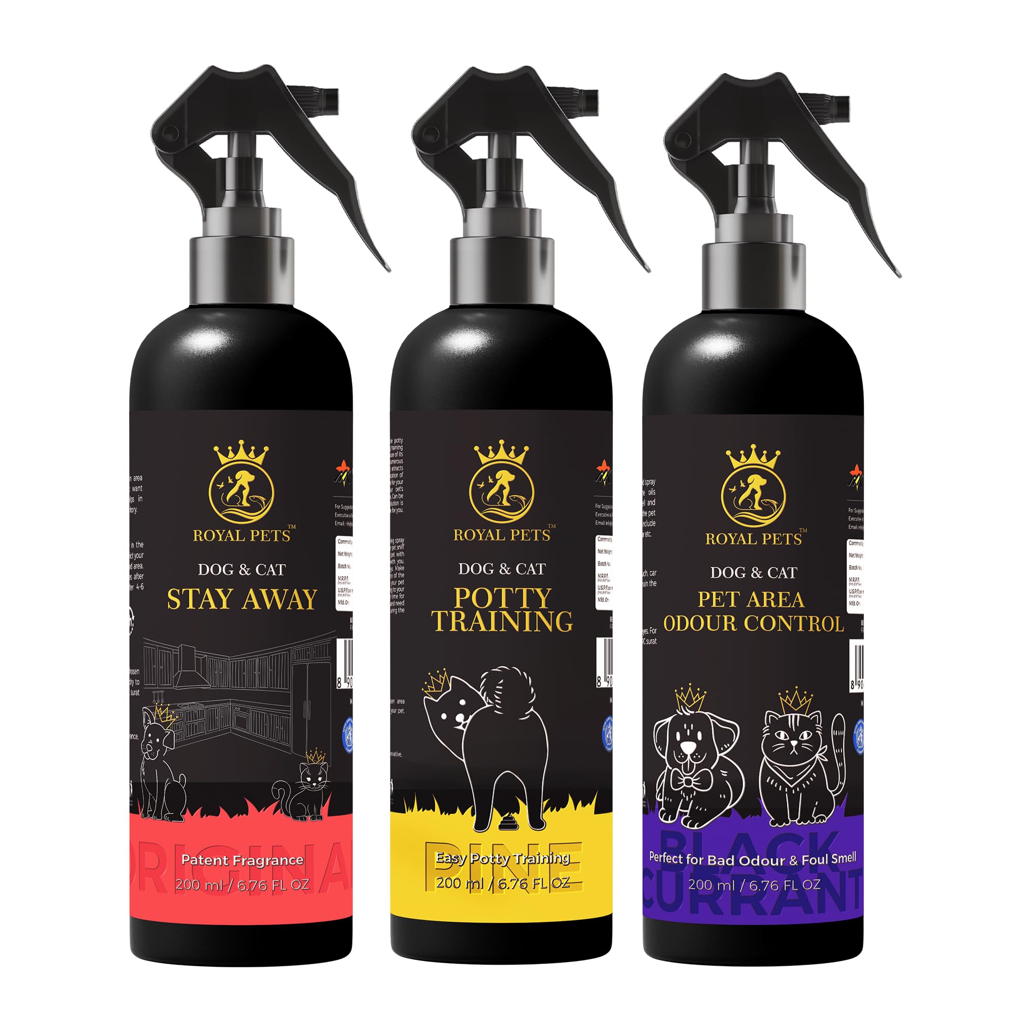 Royal Pets Stay Away Spray | Pet Potty Training Spray for Puppy,Dog,Cat and Kitten | Area Odour Remover for Dog and cat | Dog Repellent Spray | Pet Area Freshener | Each of 200ml (B0CQFG4B5R) Amazon Price History, Amazon Price Tracker