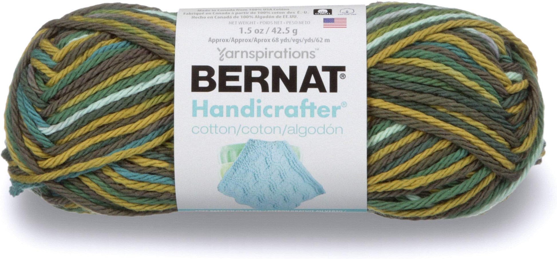 Bernat Handicrafter Cotton Yarn, Rickrack Ombre, 204 Foot