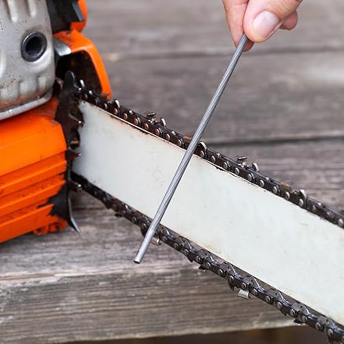 Miniatura 6 de PATIKIL Limas de motosierra de 0.217 in, 1 juego3 piezas de rodamientos redondos de acero para afilar cadenas de motosierra para carpintería de