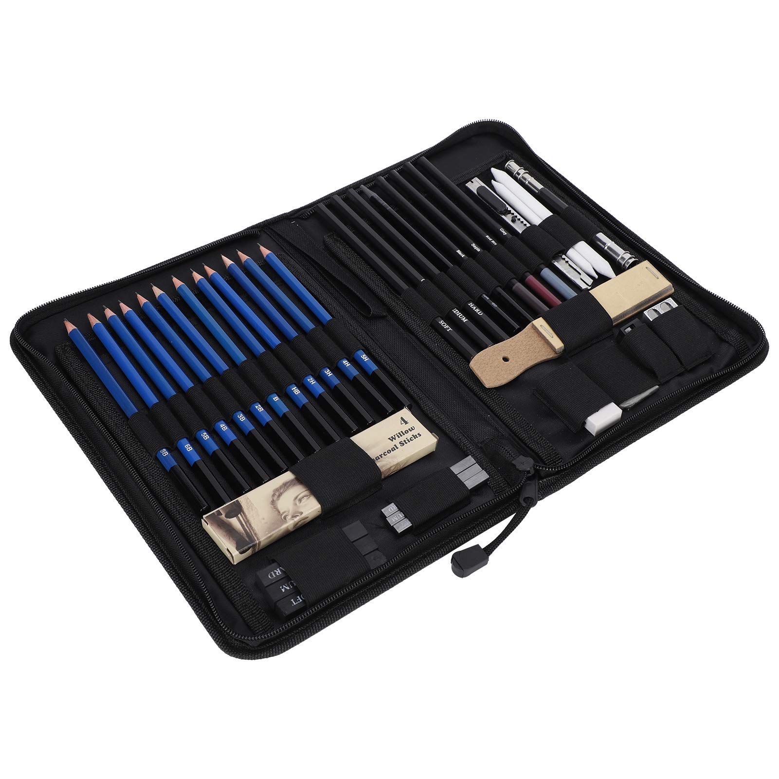 Alvinlite Ensemble de Crayons à Dessin, 40 pièces Kit de Croquis d'artiste de Fournitures d'art Professionnel pour Enfants, Adultes et Artistes