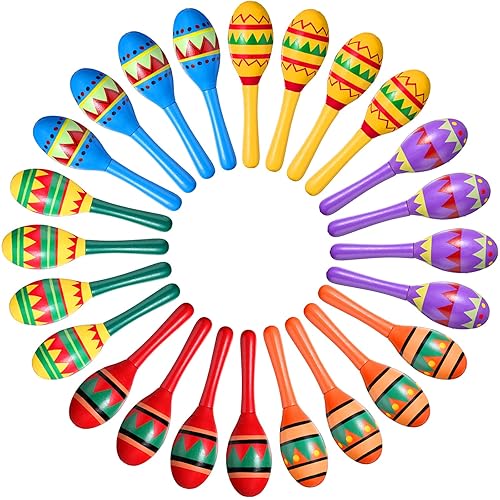 Civaner 12 Pcs Mini Fiesta Maracas for Adults Cinco De