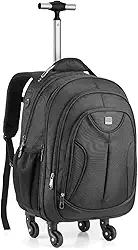 Genérico Mochila Rodinha Carrinho 360° Executiva Notebook Reforçada 360 Graus Preta M