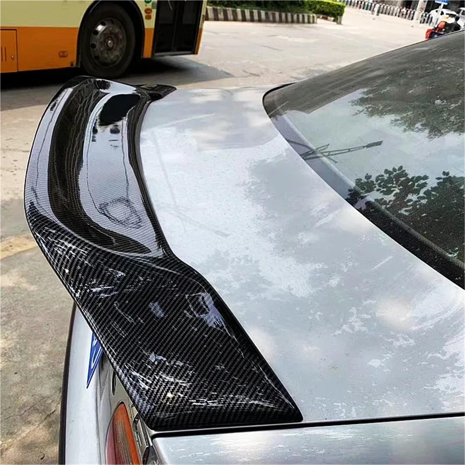 Dla B&MW Seria 3 E46 4Door 1998-2006 Lotka Tylny Spoiler Bagażnika Skrzydło Na Klapie Ozdobny Dodatek Do Nadwozia Tylny Spojler Dachowy Spoiler Trunk Wing(Carbon Printing)