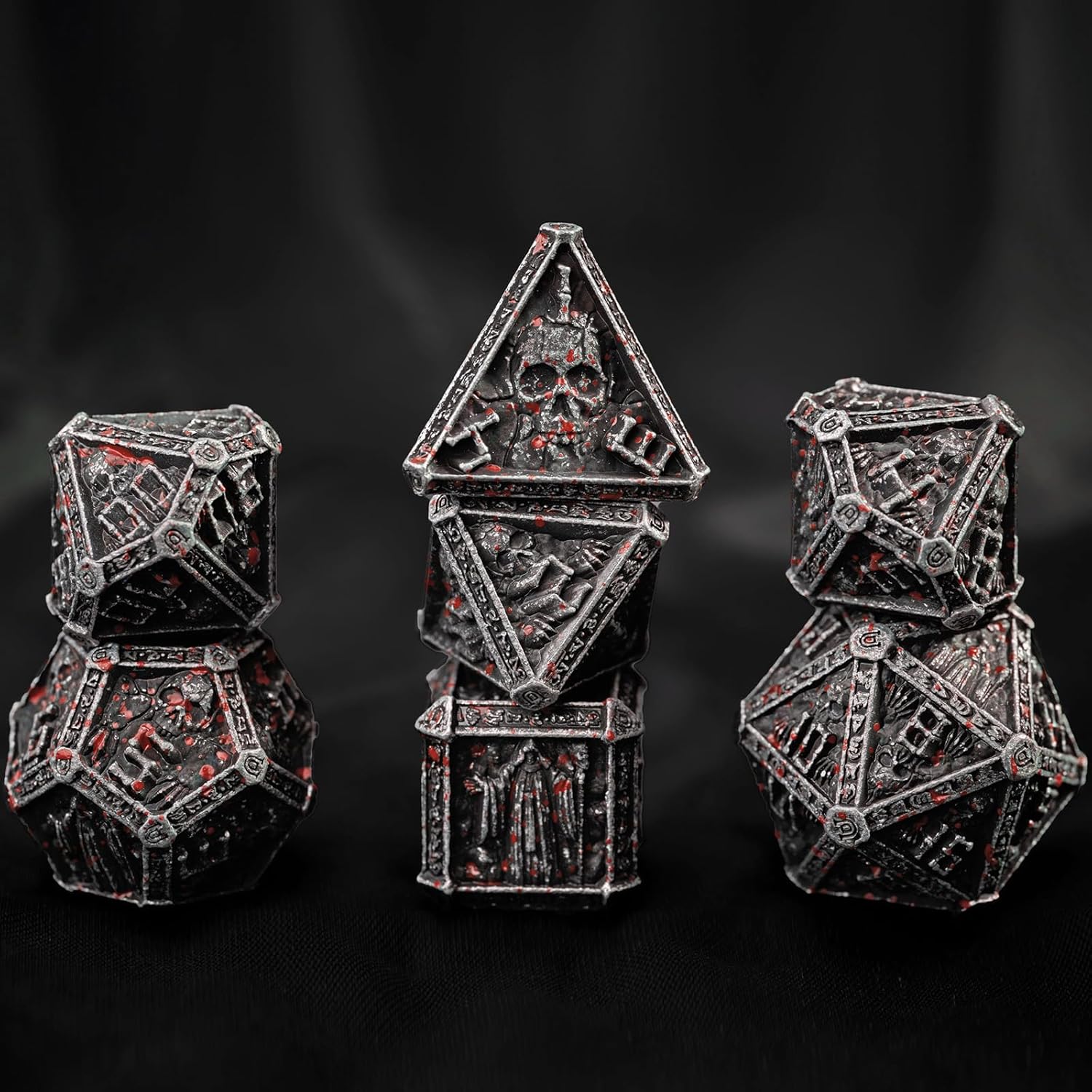 Metal Skull Dice Set D&D Bone Dice DND Dice Set Polyhedral Dice with D4 D6 D8 D10 D12 D20 D100