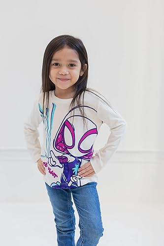 Miniatura 2 de Marvel Spidey and His Amazing Friends Spider-Gwen Ghost Spider Miles Morales - Paquete de 2 camisetas para niñas pequeñas a niños pequeños