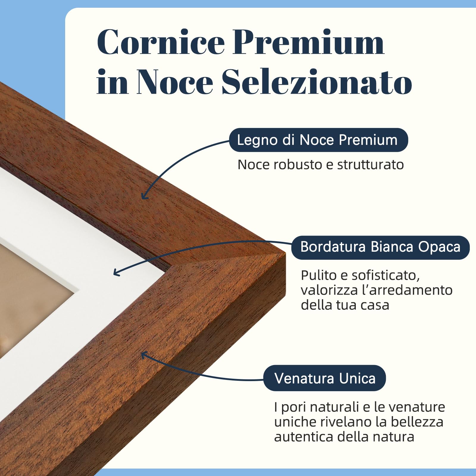 Frameo Cornice Digitale WiFi 10,1 Pollici 1280 x 800 HD IPS Touch Screen Memoria 32 GB Portafoto Digitale in Legno di Noce Rotazione Automatica Condividi Foto e Video con Frameo APP/USB/SD