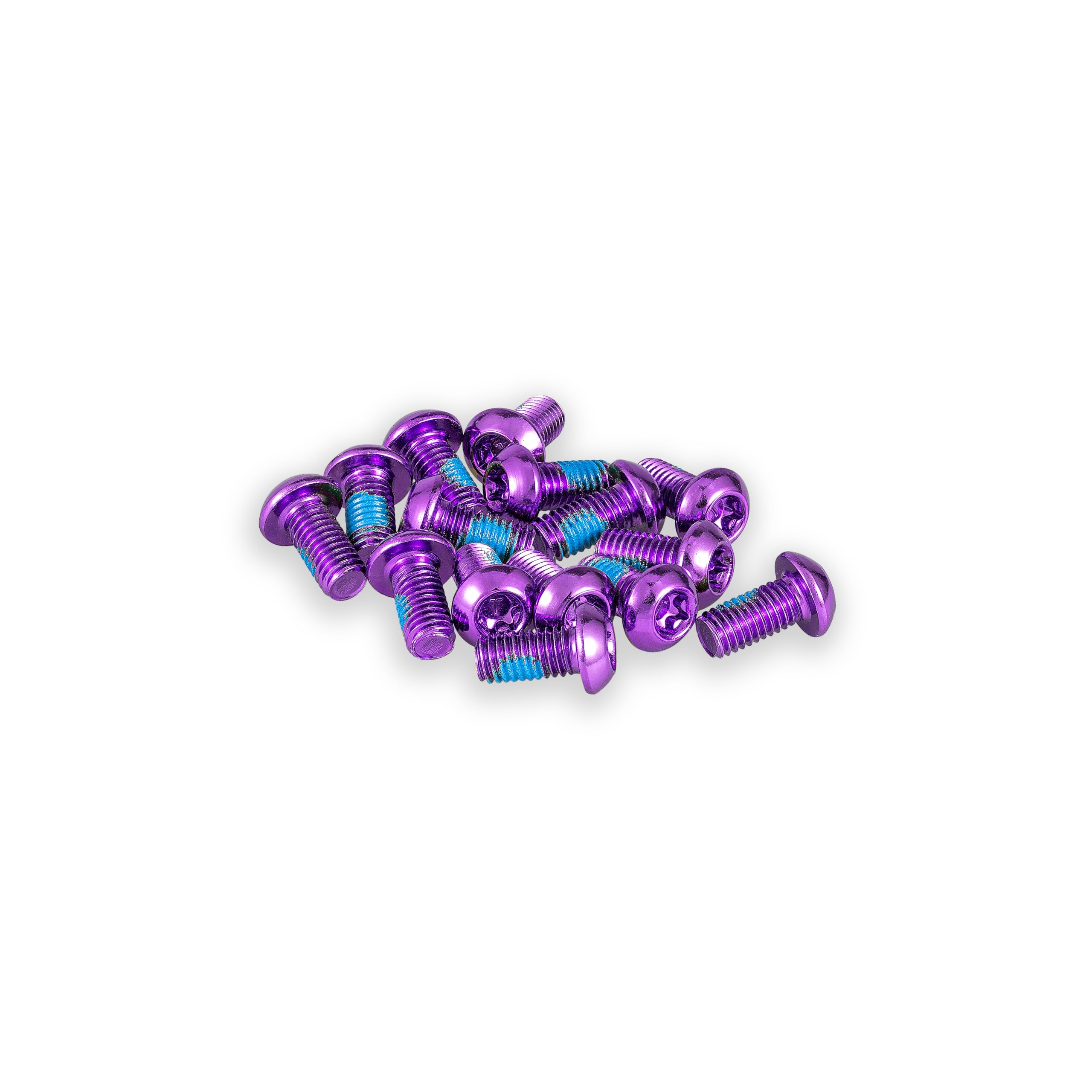 Funn Disc Rotor Bolts – 15pcs Torx T25 M5 x 10mm Steel Screws for 6-Bolt Bike Rotors, Steel Rotor Screws for MTB and Road Bikes (Purple)