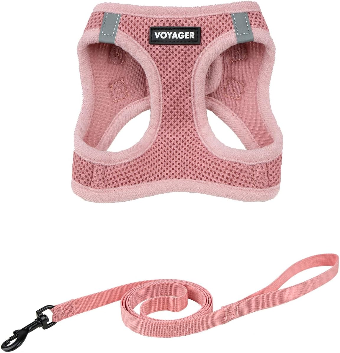 Voyager Step-in Pet Harness – All Weather Mesh, Adjustable Step in Harness for Cats and Dogs by Best Pet Supplies – 307S Pink, S