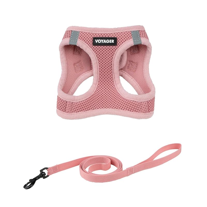 Peitoral para gatos Voyager Step-in Air com guia, malha Air Mesh, Best Pet Supplies, Pink, tamanho S (peito 35,6–40,6 cm)