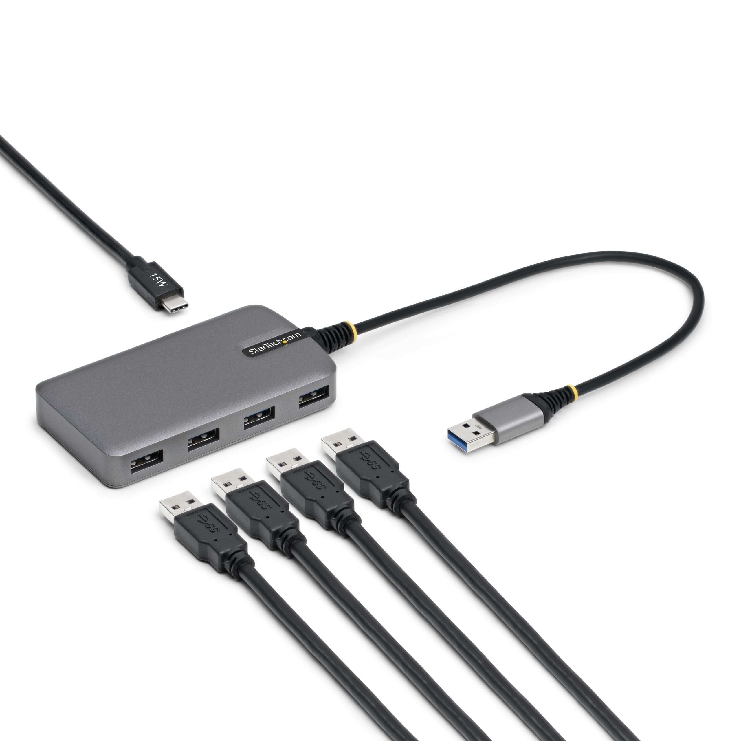 StarTech 4-Port USB-A Hub, 5Gbps Data Transfer, Bus-Powered USB 5Gbps Splitter, 4x Type-A Ports Extender for Laptops, Compatible with MacBook, Dell XPS, Surface Pro, Chromebook