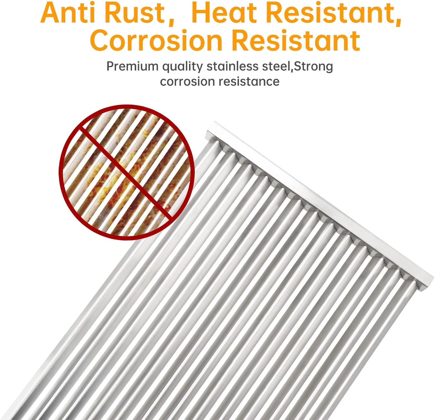 17.5 Inch Stainless Steel Cooking Grid Grates for Weber Spirit 300 II Series Spirit E/S 310 320 330 SP-320 700 Genesis 1000-3500 Genesis Gold Silver Platinum B/C Gas Grill Model，2 Pack Replace Part