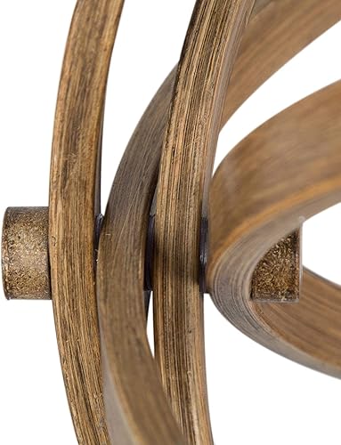 Miniatura 7 de LALUZ Lámpara de araña de granja para comedor, lámpara de araña de 4 luces para isla de cocina, acabado de madera, 21 pulgadas de diámetro