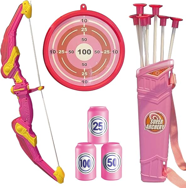 Detontek Juego De Arco y Flecha, 10 Flechas con Ventosa, Objetivo y Puntas De Flecha, Adecuado para Entrenamiento En Interiores y Exteriores - 1
