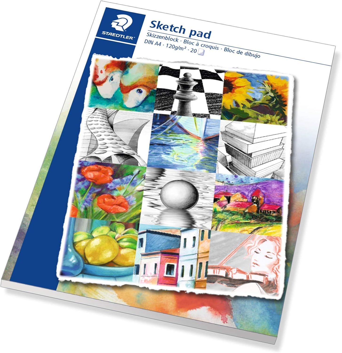 STAEDTLER 2421 01 A4 Sketch pad with Premium-Quality Drawing Paper, grammage: 120g/m2, 20 White Sheets