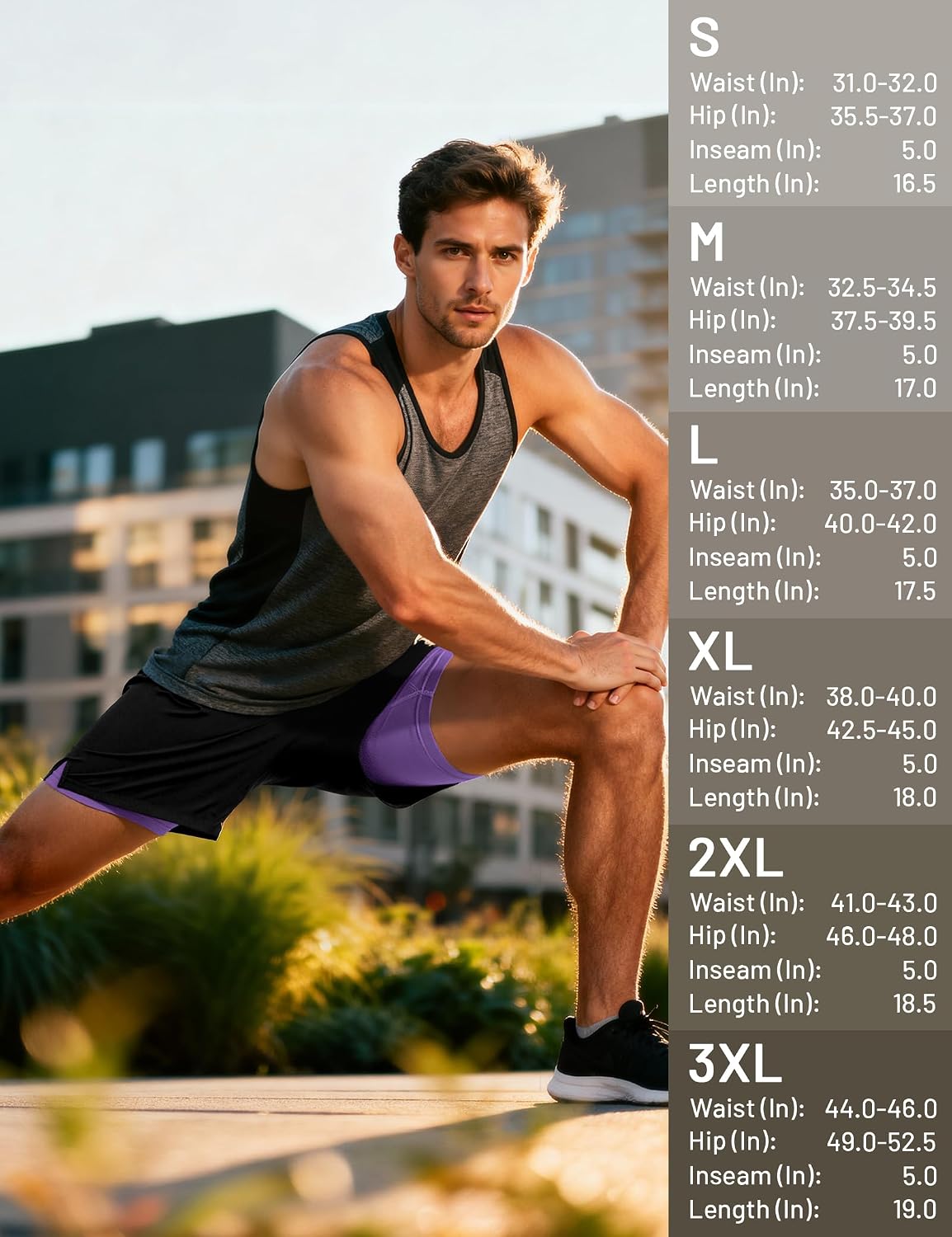 MIER Men's 2 in 1 Running Shorts with Liner 5" Quick Dry Gym Workout Athletic Shorts with Pockets, Lightweight, Breathable