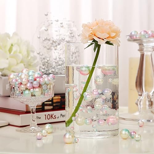 Miniatura 6 de 150 cuentas de maquillaje para florero, sin agujero, cuentas de perlas brillantes, tamaños mixtos, perlas redondas para florero, decoración de boda,