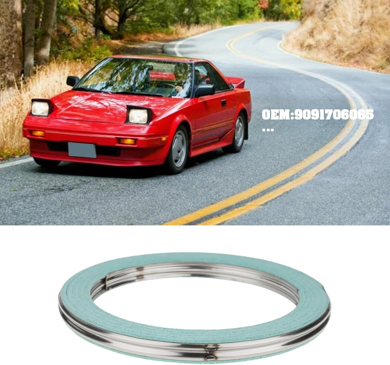2 Pcs Car Exhaust Ring Compression Washer 9091706065 Compatible with Toyota MR2 MK3