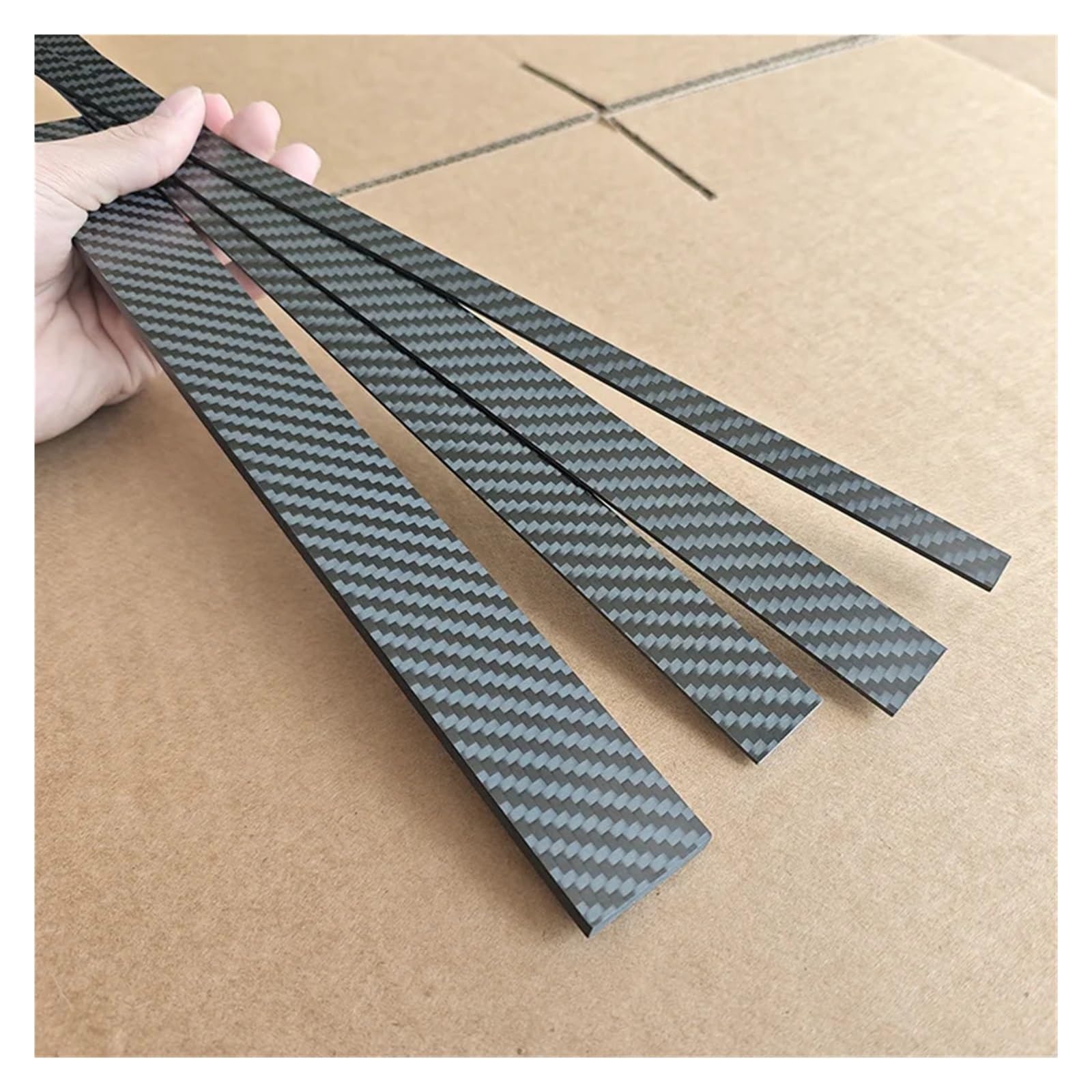 Carbonfaserplatten 1 stücke 3K Carbon Faser Blatt Dicke 0,2-6mm Hohe Festigkeit Bord Streifen Flache für Heimwerker(2.0x30x350mm)