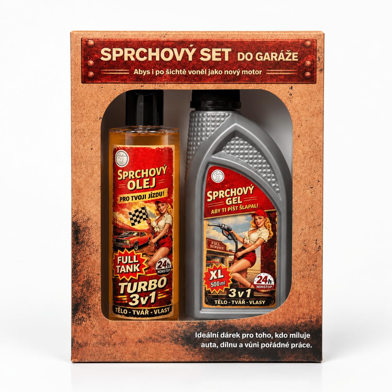 Bohemia Gifts Retro Industrial Red Shower Set