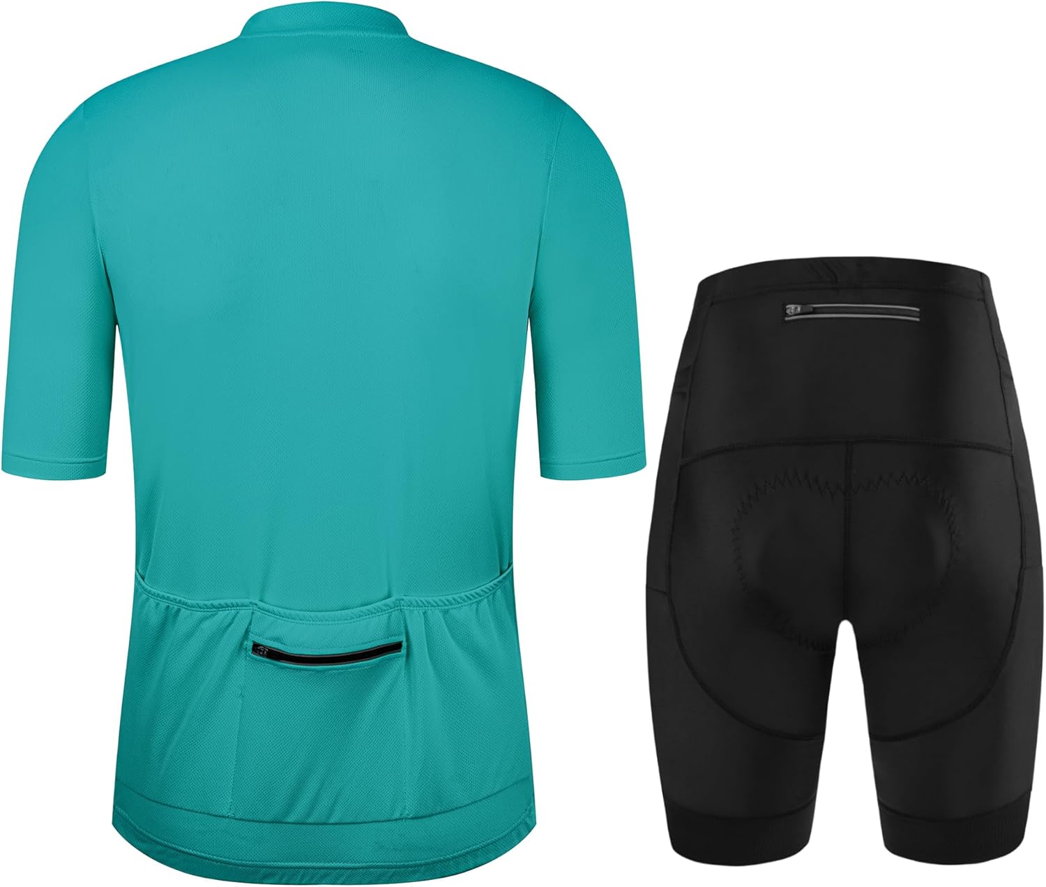 Men's Cycling Jersey 1/3 Zipper Cycling Clothing Set Solid Color Club Fit, Bike Jersey and Shorts Zipper Pocket