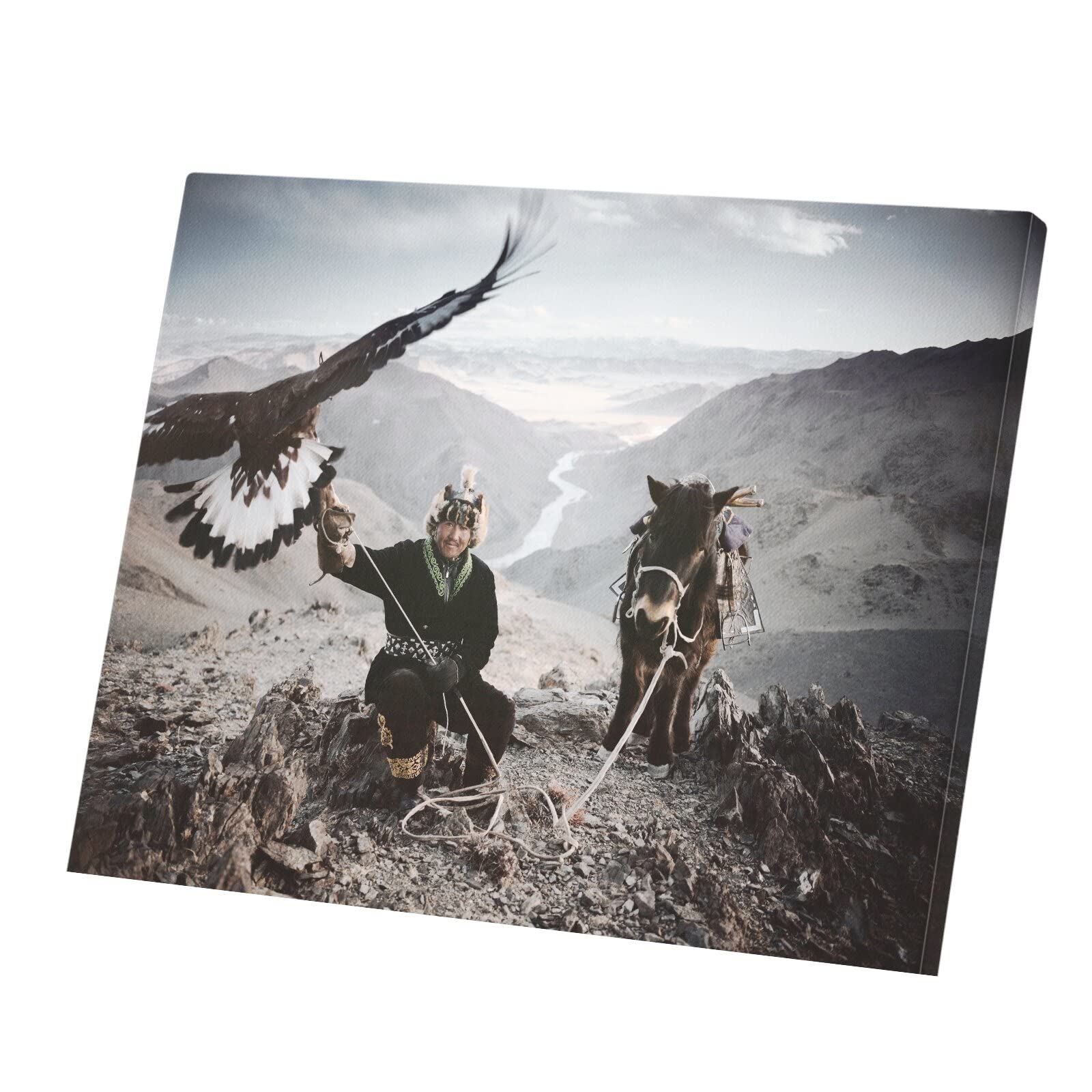 Tableau Mongolie aigles photo exceptionnelle déco murale de luxe