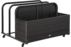 Outsunny Rattan Pool Raft and Float Storage Rack