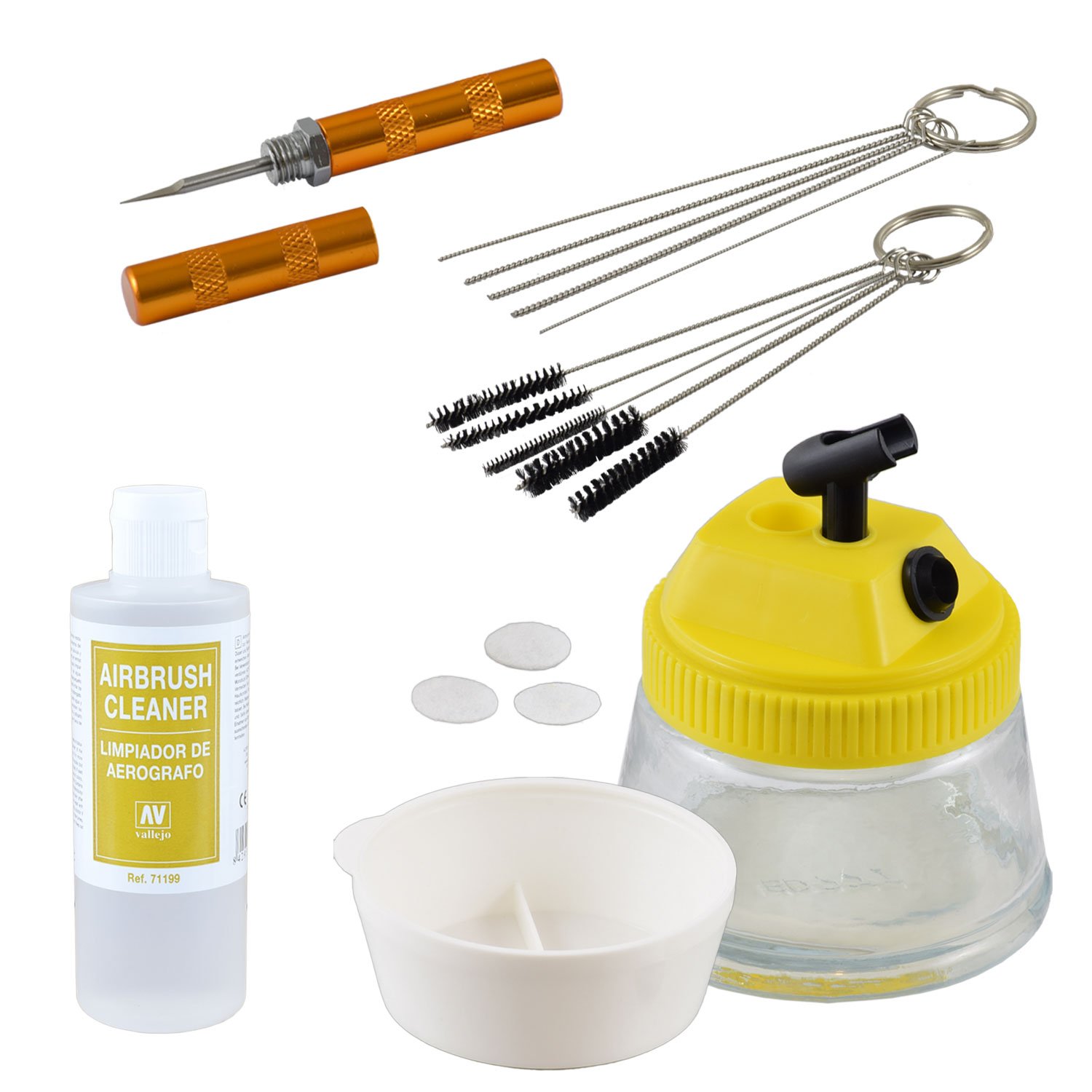 Agora-Tec® Airbrush Profi-Set rot Kompressor 3L
