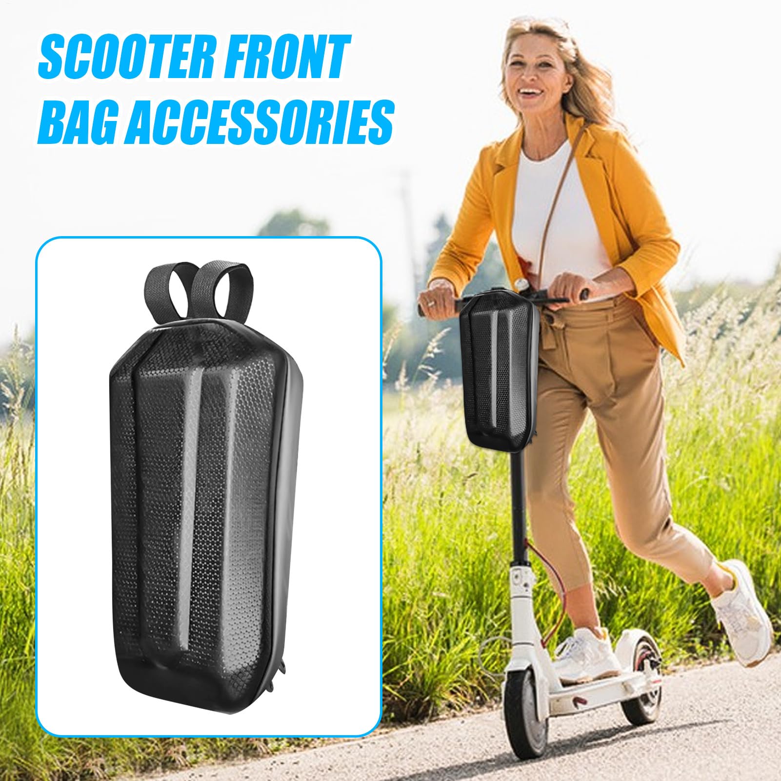 Sacchetto elettrico per scooter – Contenitore per sacchetti per scooter elettrico, 3 l, custodia rigida anteriore | per scooter elettrici, borse per il trasporto, borsa per scooter