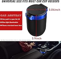 Vista 2 de Cenicero para automóvil con tapa, cenicero automático de acero inoxidable desmontable sin humo, mini bote de basura portátil para vehículo con luz