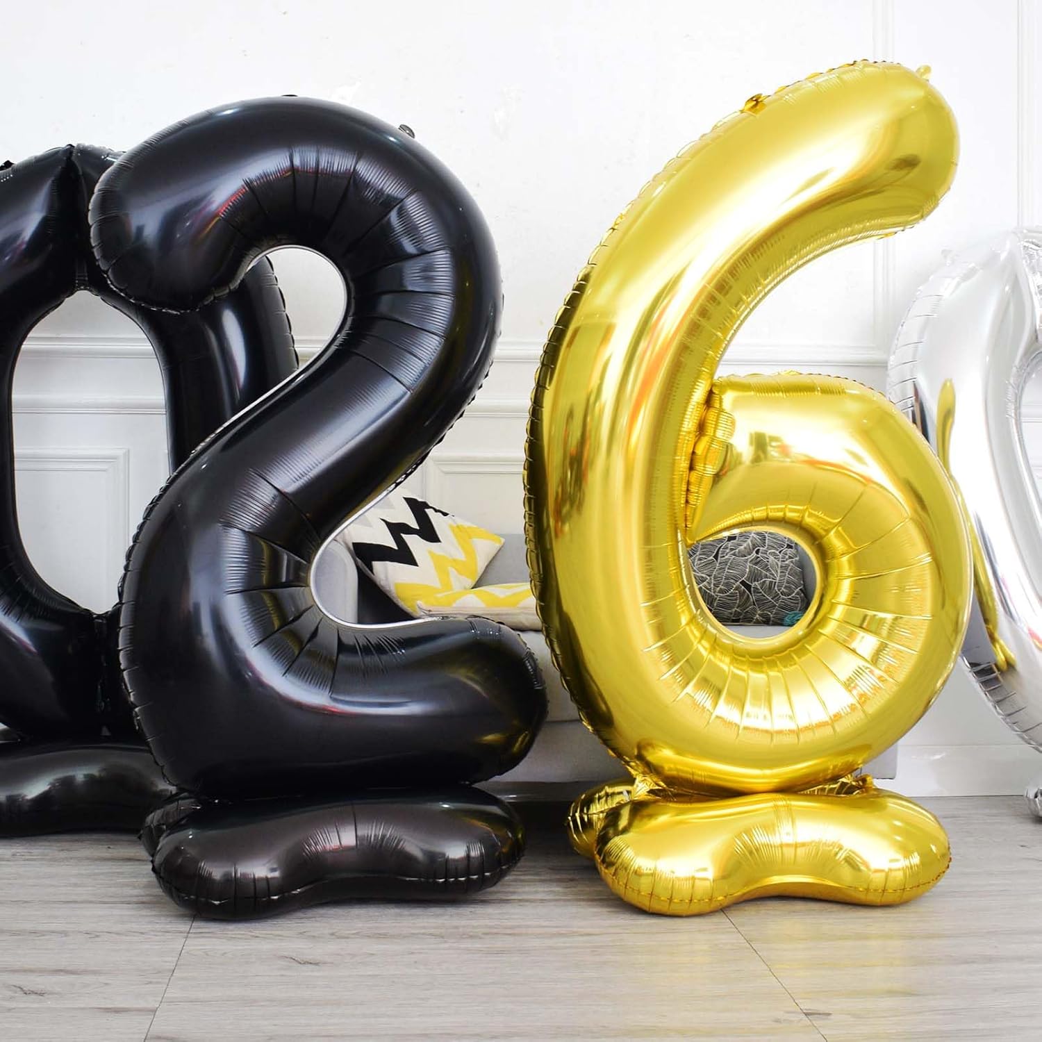 65 Inch Giant gold Foil Number Balloon,Old Children's Birthday Party Helium Balloon Wedding And Celebration Themed Party Decoration Supplies (1 Plus) - Image 6