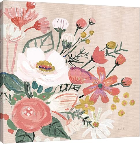 Jaxson Rea "Vintage Floral II Modern Gallery Wrapped Canvas by Farida Zaman, 12" x 12"