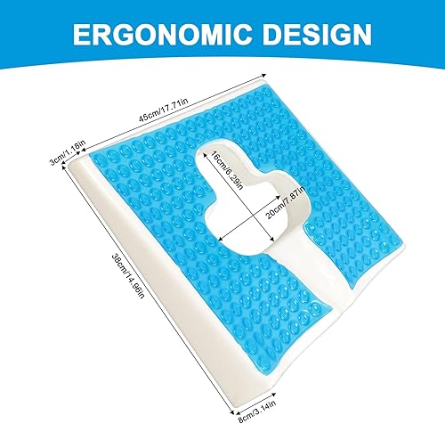 Miniatura 2 de Cojín antiescaras para respirar, material de fibra, cojines para úlceras de decúbito para trasero, apertura en forma de T, diseño de pendiente