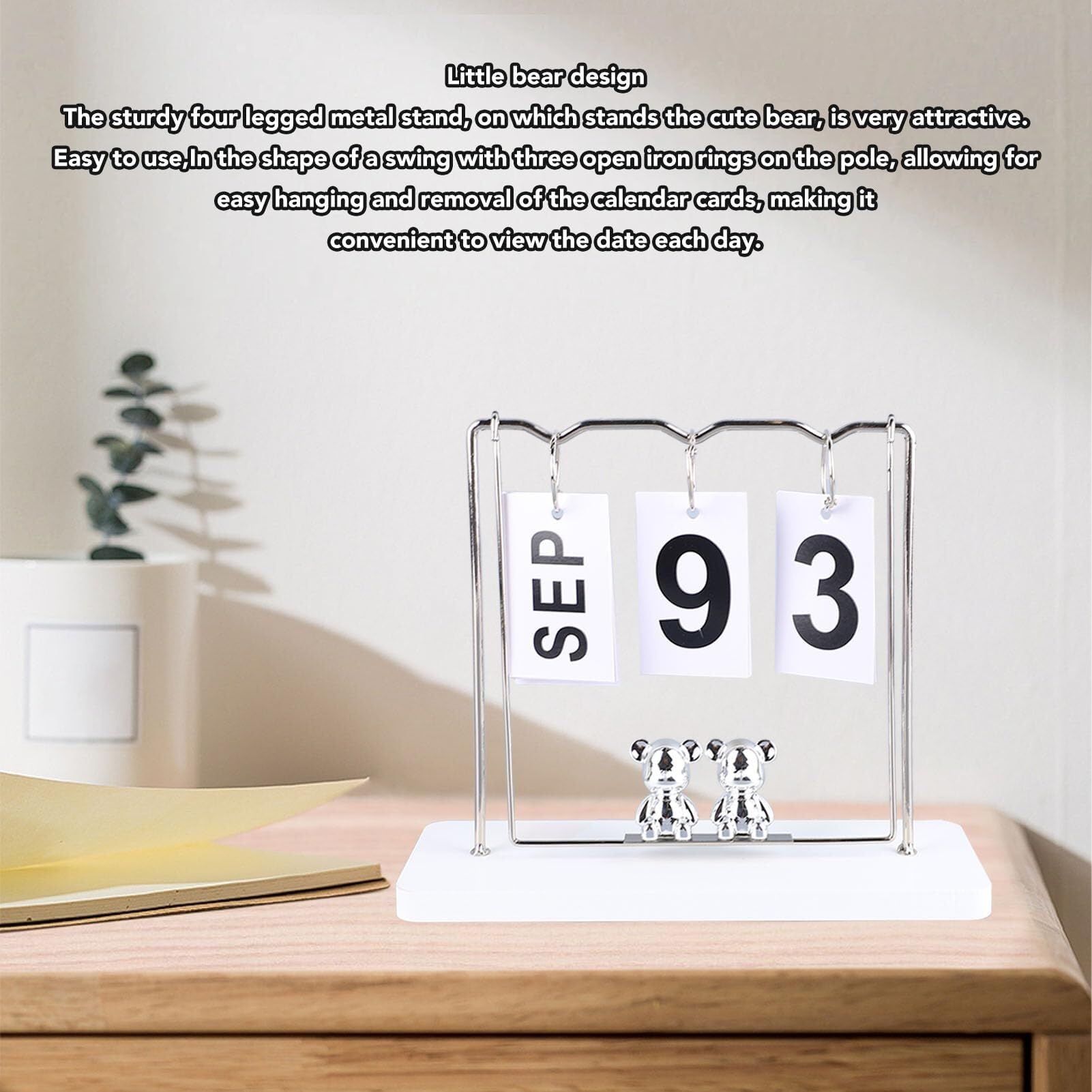 Tischkalender, stehend, aufklappbar, ewiger Kalender mit großem Display für Schreibtisch, Büro oder Kabine