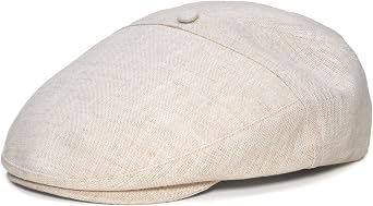 Sterkowski Swede Cap | 100% Linen Flat Cap For Men and Women | Super Airy 5 Panels Summer Cap without Lining