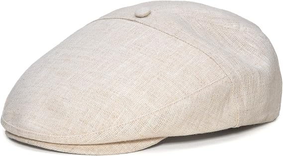 Sterkowski Swede Cap | 100% Linen Flat Cap For Men and Women | Super Airy 5 Panels Summer Cap without Lining