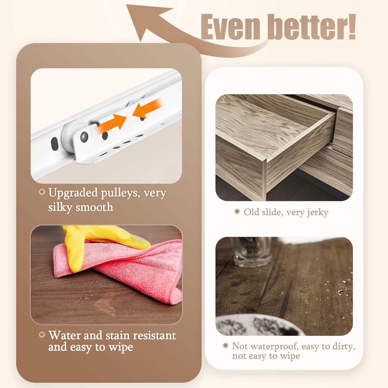 Farmhouse Dresser for Bedroom 6 Drawers Dresser with Power Outlets Rustic Chest of Drawers with Natural Texture White Organizer for Living Room Hallway