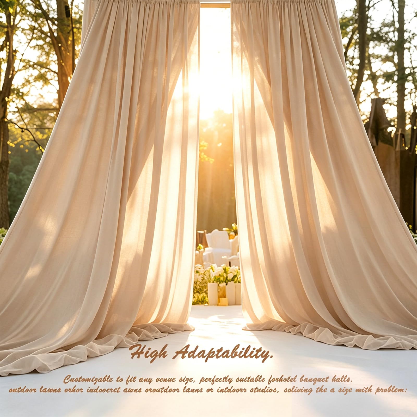 Tenda per sfondi da 1,5 x 3 m, 2 pezzi, per matrimoni, feste, in poliestere, bianco, sfondo fotografico, per feste di compleanno, sfondi decorativi (latte)