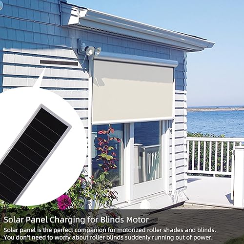 Miniatura 2 de Cargador de panel solar de 12 V para motores motorizados de persianasombra, conector macho DC de 0.217 x 0.083 in, accesorios de montaje incluidos,