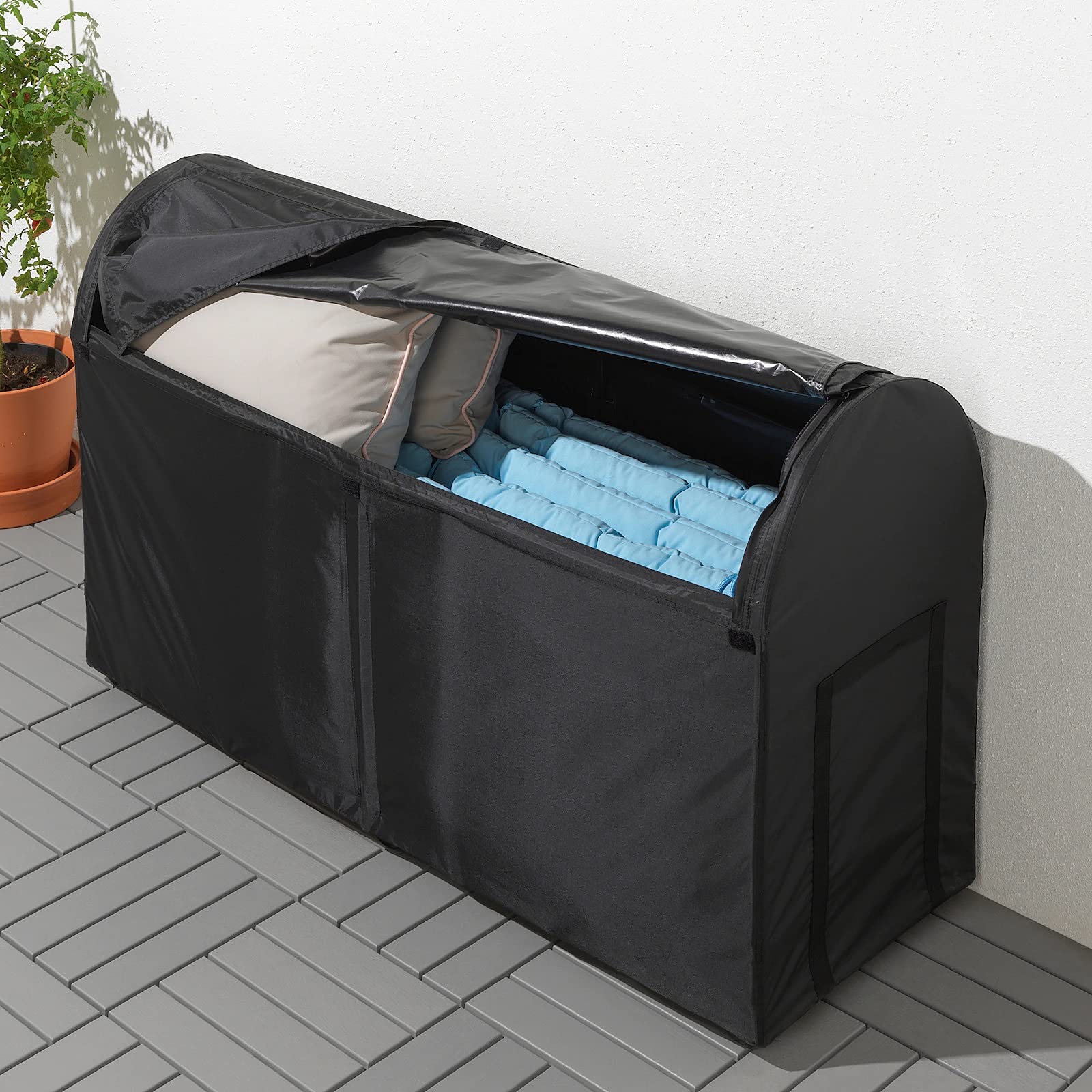 Ikea TOSTERÖ Storage box, outdoor, black129x44x79 cm