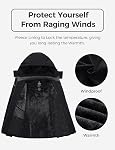 Wantdo Women's Plus Size Waterproof Ski Jacket Winter Windproof Mountain Warm Hooded Snow Coat