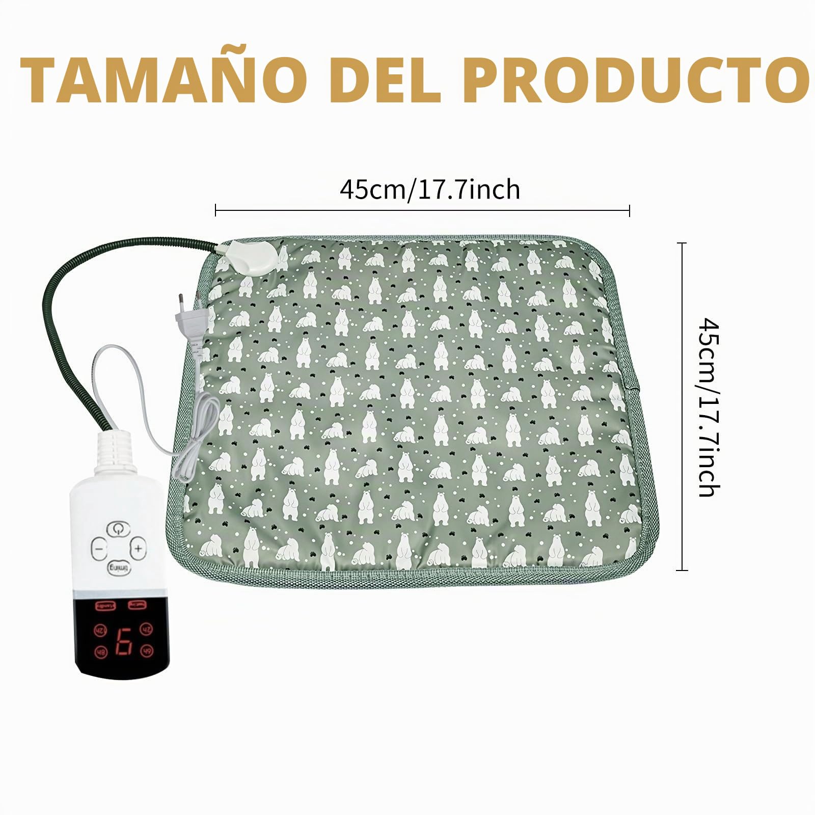 OBEST Manta termica para Perros y Gatos Impermeable, 9 Niveles de Temperatura de 20 a 50 °C, Manta electrica Mascotas con Programador 2 a 12 Horas, Almohadilla térmica Mascotas(45 * 45cm)