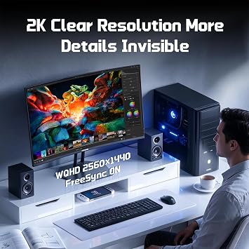 Hikers 27 Inch Curved Monitor 170Hz 144Hz, 2K 1440P Computer Gaming Monitor