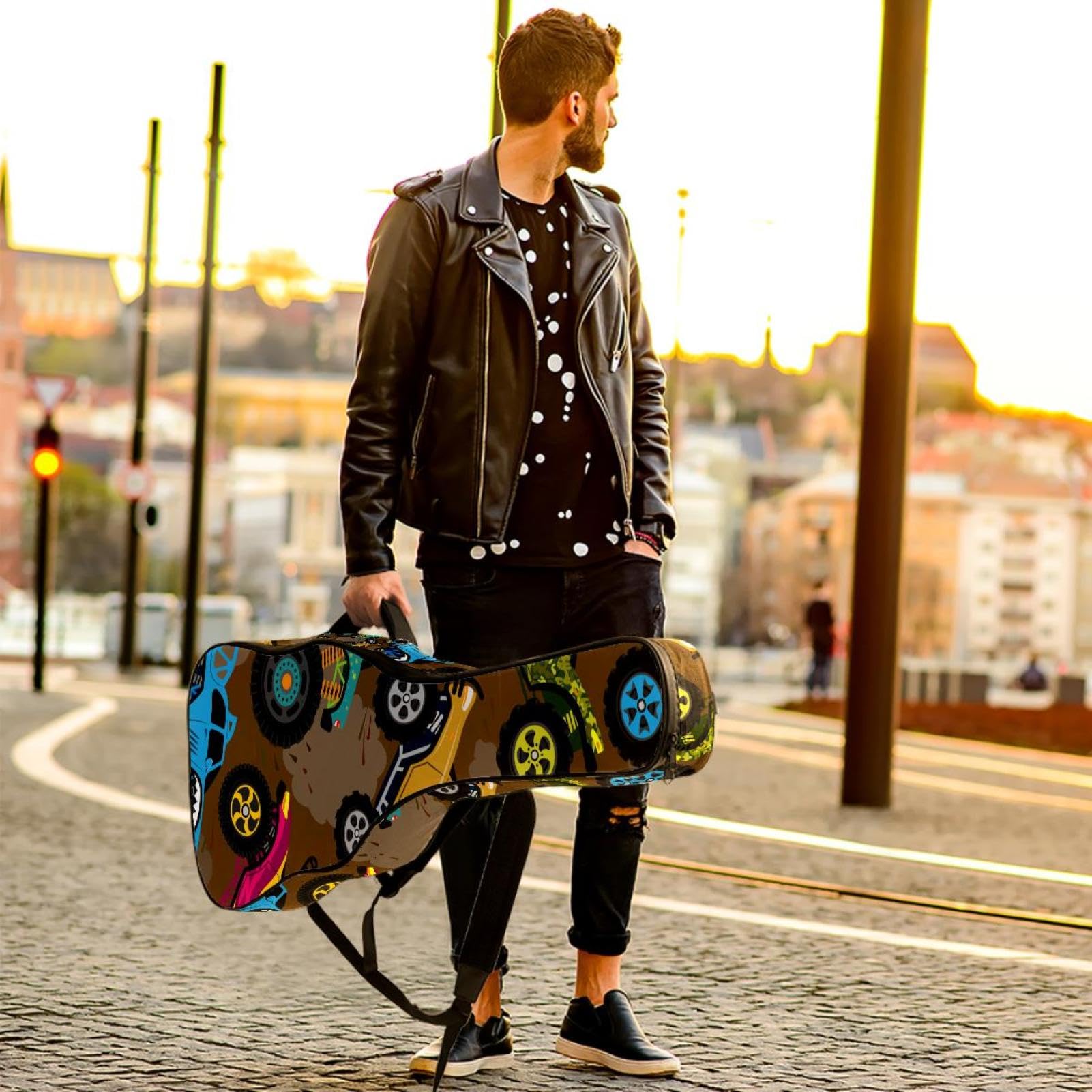 Torba na gitarę akustyczną wodoodporny plecak na gitarę grubo miękko wyściełany samochód klasyczna obudowa na gitarę, wielobarwny, 42.9x16.9x4.7 in, Organizer do torby