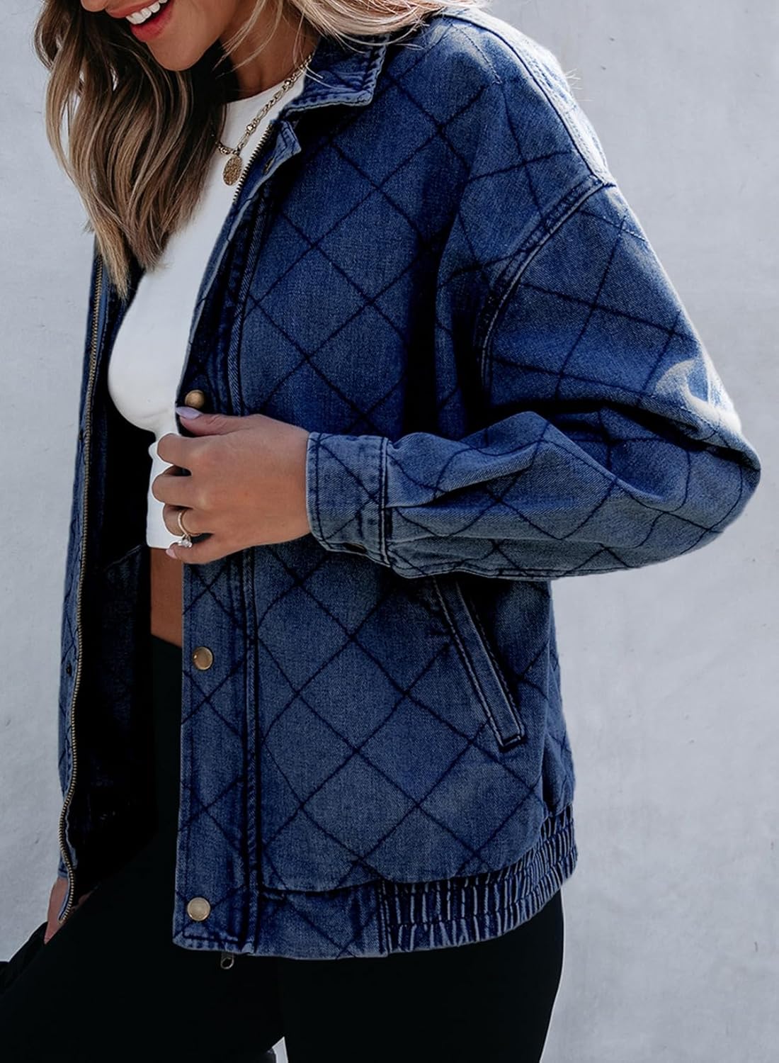 Sidefeel Women's Jean Jacket Long Sleeve Zimbaplatinum Overszied Denim Jackets Shacket Coat Fashion Spring Outfits 2025 - Image 3